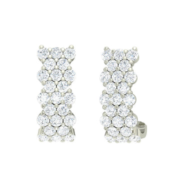 Clara 925 Sterling Silver and Cubic Zirconia Hoop Amelie Earring