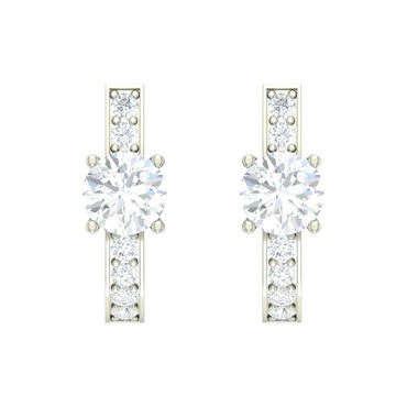 Clara 925 Sterling Silver and Cubic Zirconia Hoop Estelle Earring With Screw Back for Women & Girls