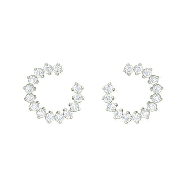 Clara 925 Sterling Silver and Cubic Zirconia Hoop Earring