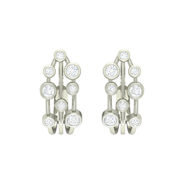 Clara 925 Sterling Silver and Cubic Zirconia Hoop Juno Earring