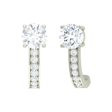 Clara 925 Sterling Silver and Cubic Zirconia Hoop Amy Earring