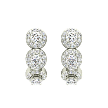 Clara 925 Sterling Silver and Cubic Zirconia Hoop Noelle Earring With Screw Back for Women & Girls