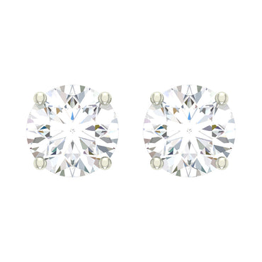 CLARA 925 Sterling Silver Swiss Zirconia 6.5 mm Earring With Screw Back Gift for Women and Girls
