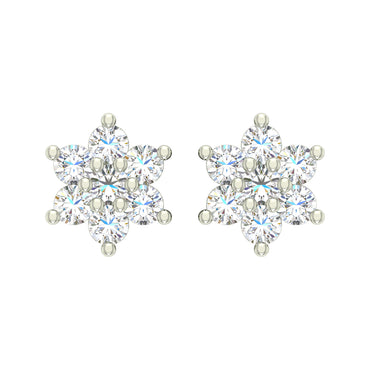 CLARA 925 Sterling Silver Swiss Zirconia Star Earring With Screw Back Gift for Women and Girls