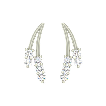 CLARA 925 Sterling Silver Swiss Zirconia Isla Earring With Screw Back Gift for Women and Girls