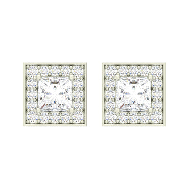 CLARA 925 Sterling Silver Swiss Zirconia Princess Earring With Screw Back Gift for Women and Girls