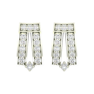 CLARA 925 Sterling Silver Swiss Zirconia Ayla Earring With Screw Back Gift for Women and Girls