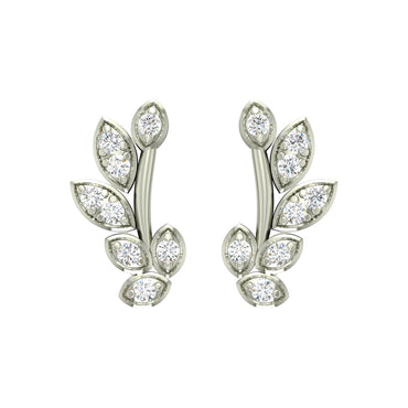 CLARA 925 Sterling Silver Swiss Zirconia Freya Earring With Screw Back Gift for Women and Girls