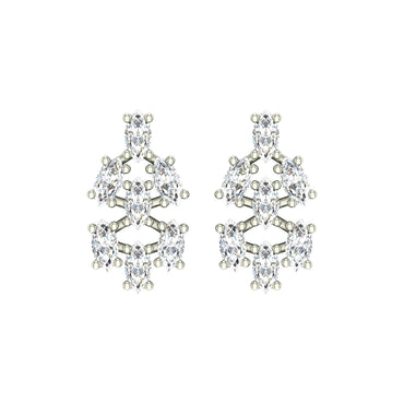 CLARA 925 Sterling Silver Swiss Zirconia Daisy Earring With Screw Back Gift for Women and Girls