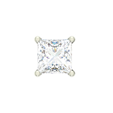 CLARA 925 Sterling Silver Square Solitaire 6 mm Stud Men Earring Gift for Men & Boys  1 Piece