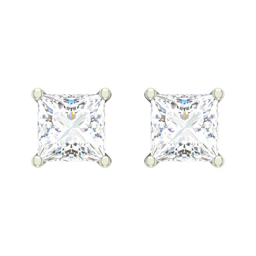 CLARA 925 Sterling Silver Swiss Zirconia Square Earring With Screw Back Gift for Women and Girls