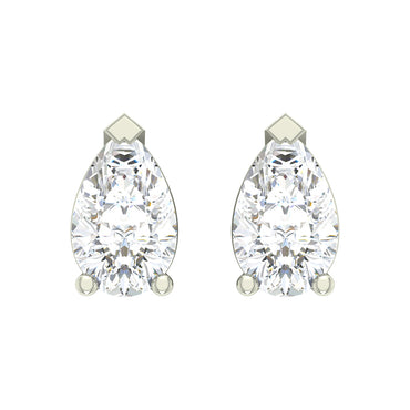 CLARA 925 Sterling Silver Swiss Zirconia Pear Earring With Screw Back Gift for Women and Girls