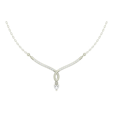 CLARA 925 Sterling Silver Rhodium Plated Mila Pendant with Chain Gift for Women and Girls