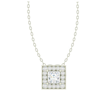 CLARA 925 Sterling Silver Rhodium Plated Princess Pendant with Chain Gift for Women and Girls