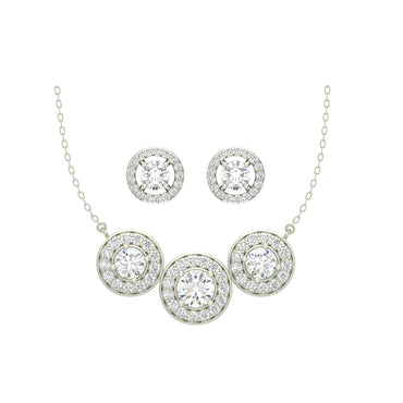 CLARA 925 Sterling Silver Rhodium Plated Poppy Pendant Earring Necklace Set with Chain Gift for Women and Girls