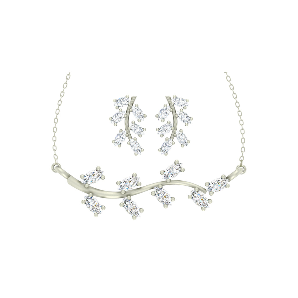 Silver Leaf Jewellery Set