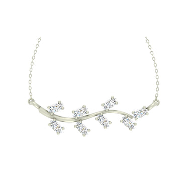 CLARA 925 Sterling Silver Rhodium Plated Leaf Pendant with Chain Gift for Women & Girls