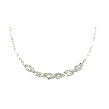 CLARA 925 Sterling Silver Rhodium Plated Twist Pendant with Chain Gift for Women & Girls