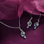 CLARA 925 Sterling Silver Valentina Pendant Earring Chain Jewellery Set Rhodium Plated, Swiss Zirconia Gift for Women & Girls
