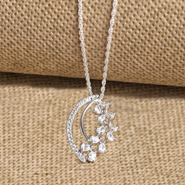 CLARA 925 Sterling Silver Olivia Pendant Chain Necklace 