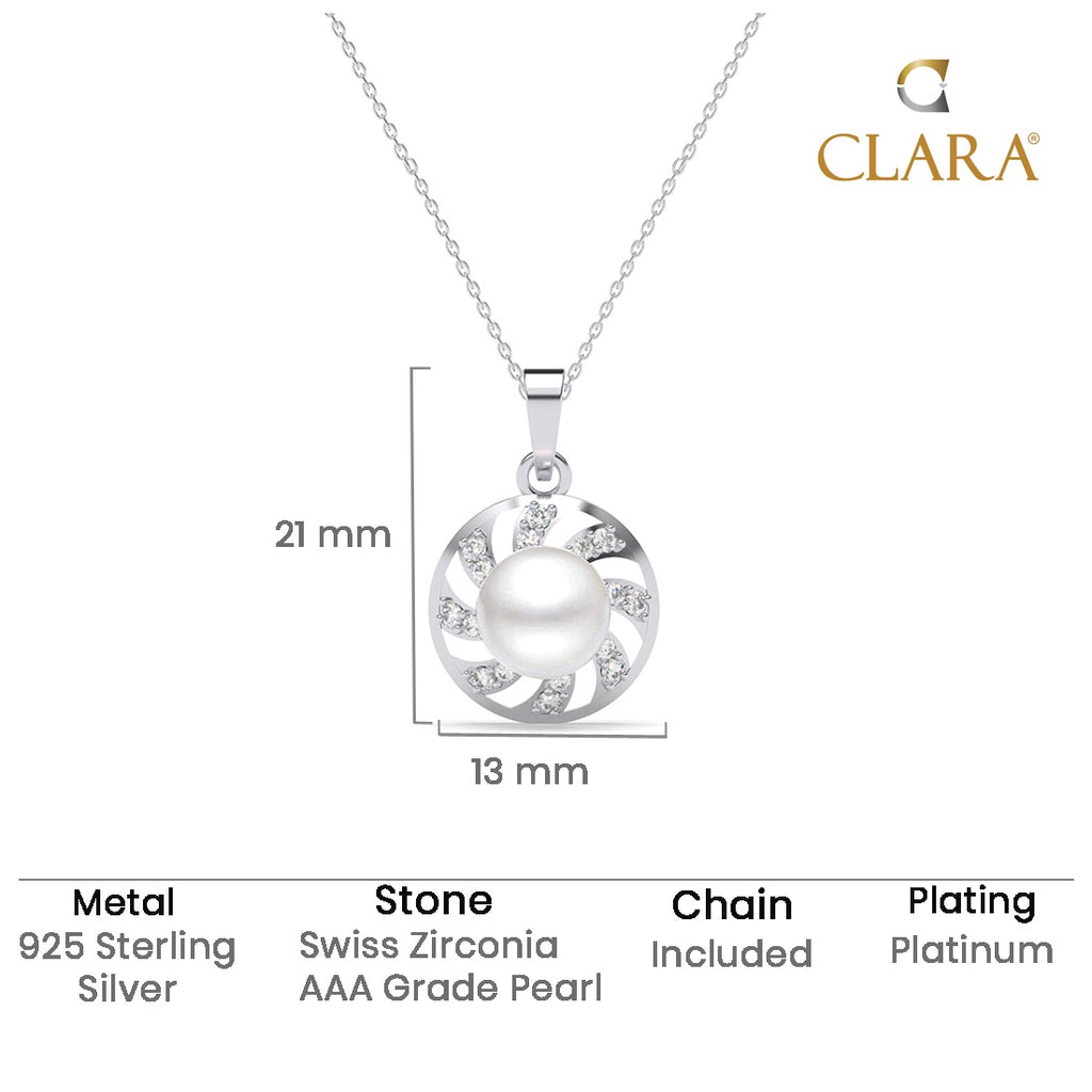 Silver Damsa Real Pearl Pendant Chain