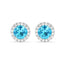 Silver Orsa Blue Solitaire Stud Earrings