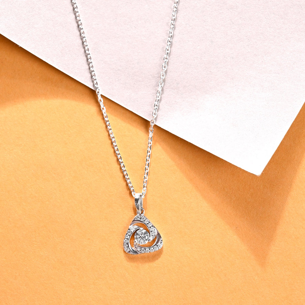 Silver Bianca Solitaire Pendant Chain