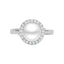 Silver Izetta Real Pearl Size Adjustable Ring