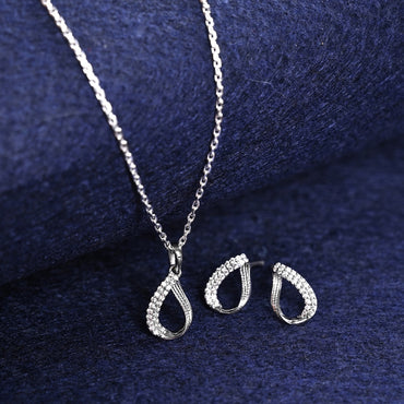 Silver Raindrop Jewellery Set 