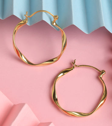 Silver Twisted Hoop Earrings