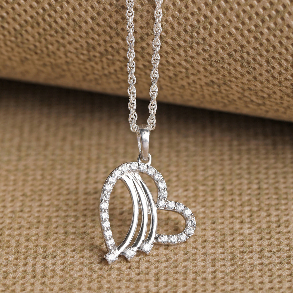 CLARA 925 Sterling Silver Isal Heart Pendant Chain Necklace 