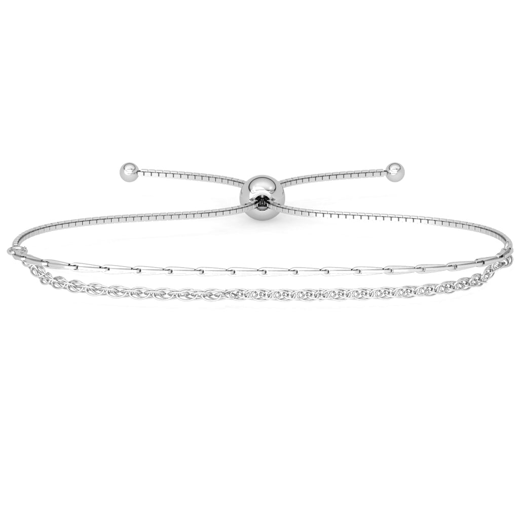 CLARA 925 Pure Silver Double chain Bracelet