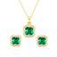 Silver Amati Green Solitaire Jewellery Set