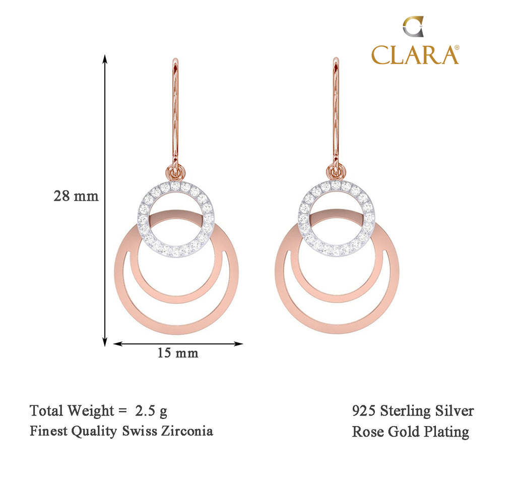 CLARA 925 Sterling Silver Irina Dangler Earrings 
