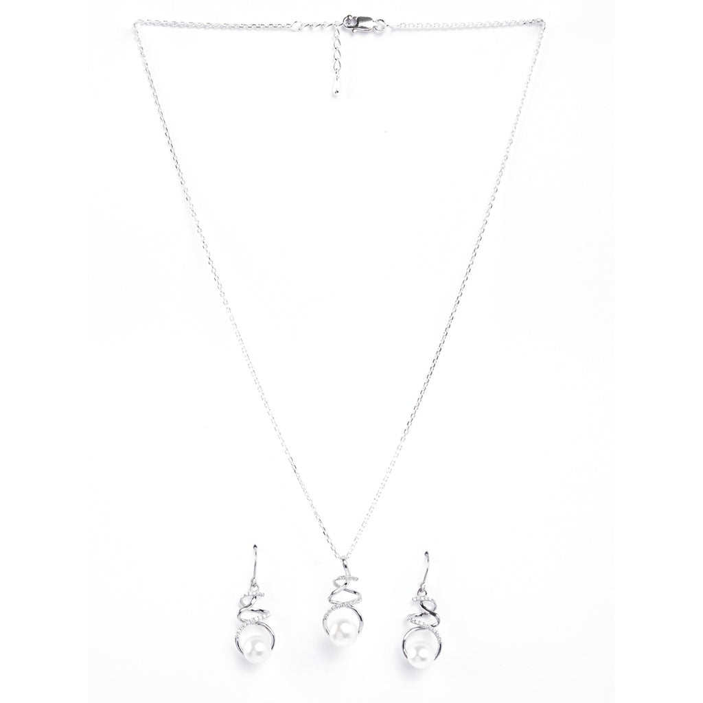 Silver Morsal Real Pearl Jewellery Set