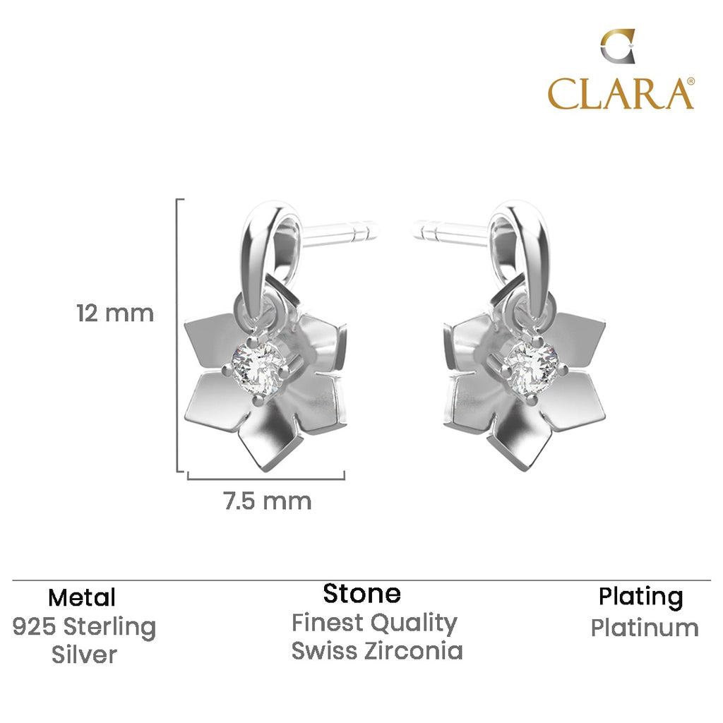 Silver Gioia Flower Stud Earrings