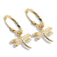 CLARA 925 Sterling Silver Butterfly Hoop Drop Earring Gold Plated Gift for Women & Girls