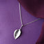 Silver Inas Leaf Pendant Chain Necklace