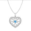 CLARA 925 Sterling Silver Blue Heart Pendant Chain Necklace 