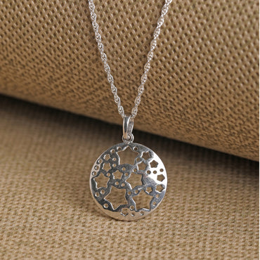 CLARA 925 Sterling Silver Bunch of Star Pendant Chain Necklace 