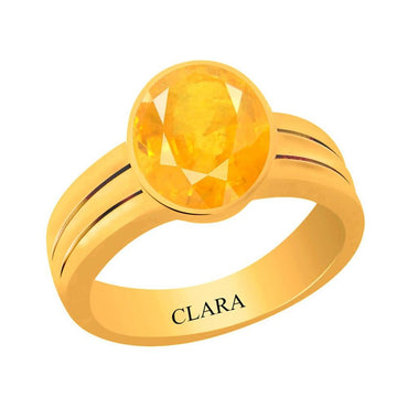 Certified Yellow Sapphire Pukhraj Stunning Panchdhatu Ring 5.5cts or 6.25ratti