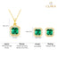 Silver Amati Green Solitaire Jewellery Set