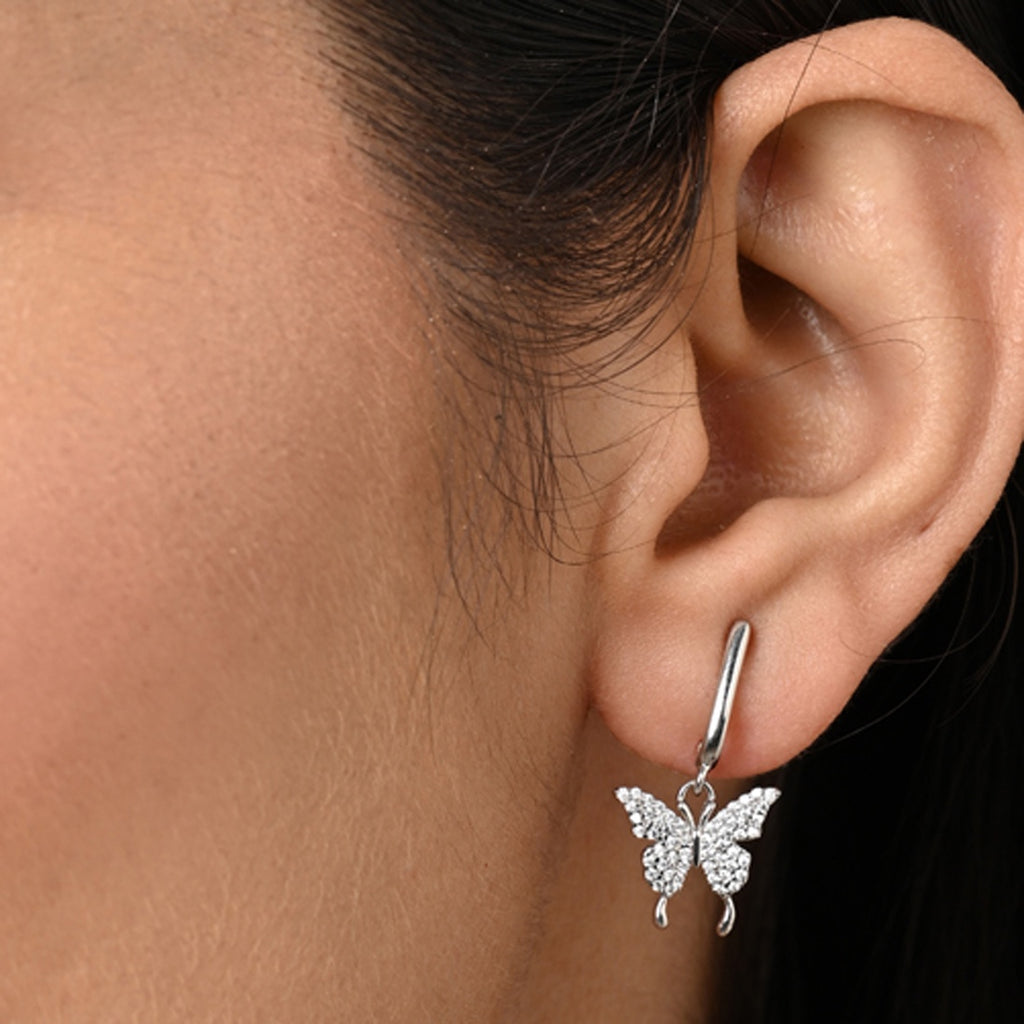 Silver Fia Butterfly Earrings