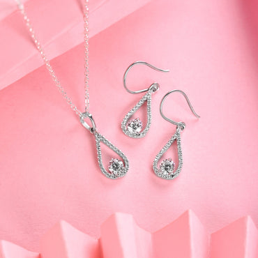 Silver Teardrop Jewellery Set  