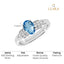 CLARA 925 Sterling Silver Size Adjustable Juni Blue Oval Solitaire Ring