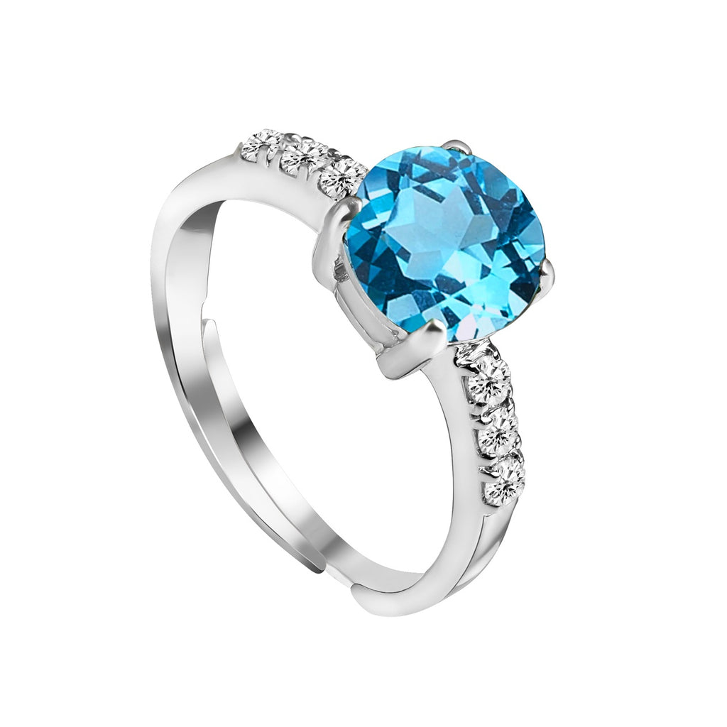 Silver Sky Blue Eye Ring