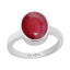 Certified Ruby Premium (Manik) Elegant Silver Ring 8.3cts or 9.25ratti