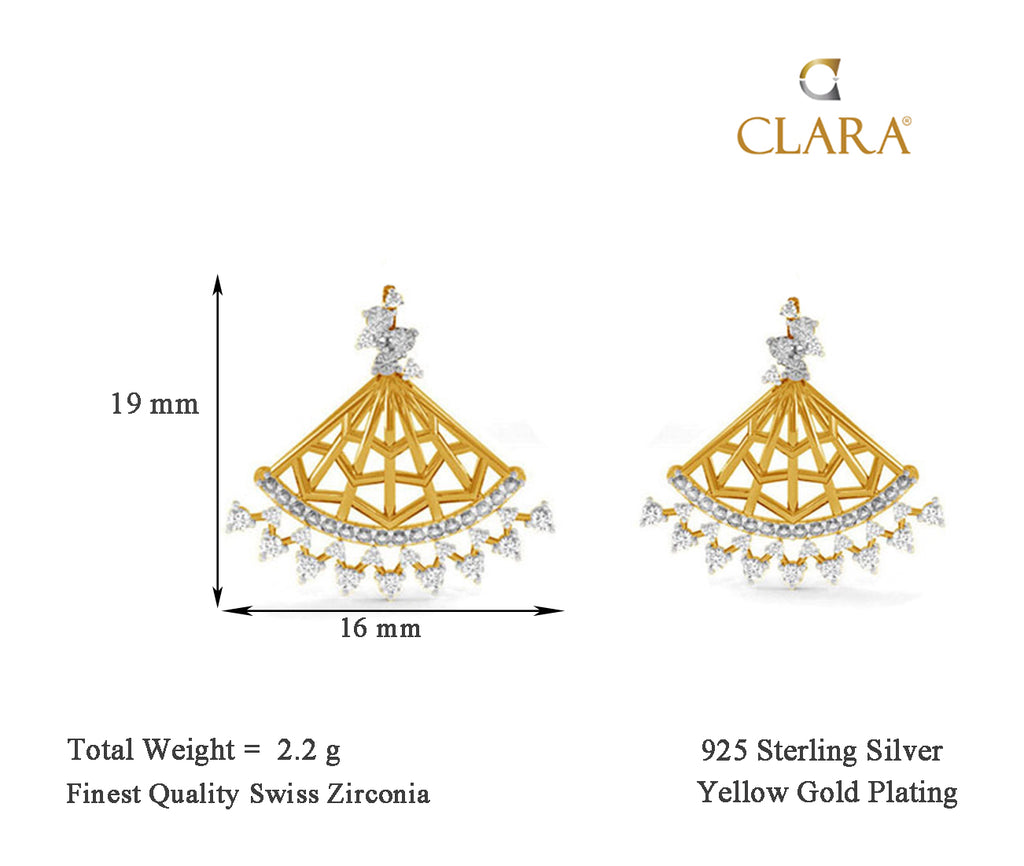 CLARA 925 Sterling Silver Irina Earrings with Screw Back 