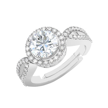 Silver Emery Designer Solitaire Ring