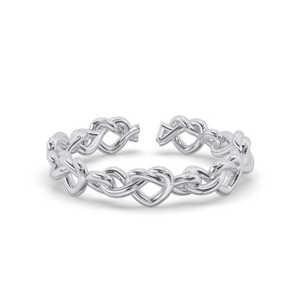 CLARA Pure 925 Sterling Silver Knotted Heart Finger Ring 